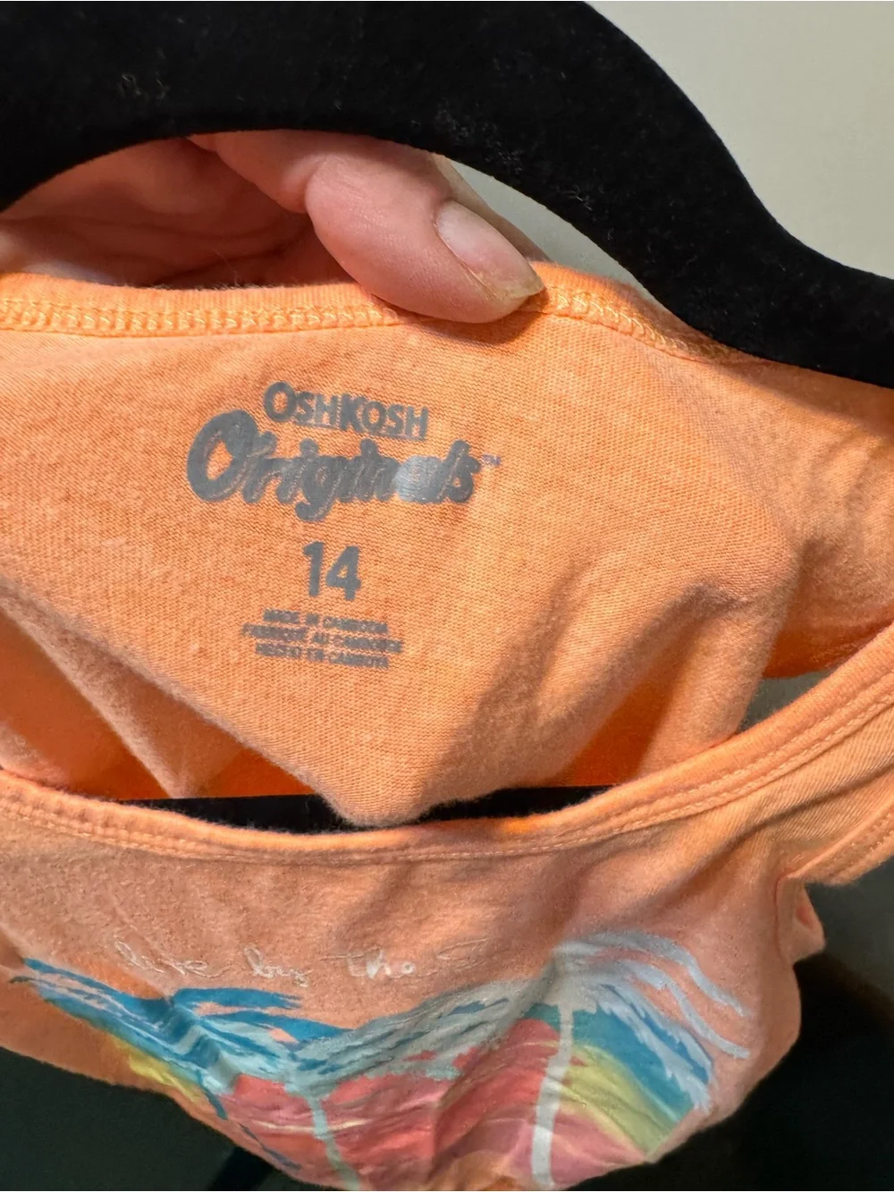 OshKosh B'gosh Peach Palm Tree Graphic Knot Tank Top
